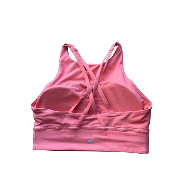 Lululemon Energy High-Neck Longline Bra *Medium Support Raspberry Cream 6 - Picture 5 of 7